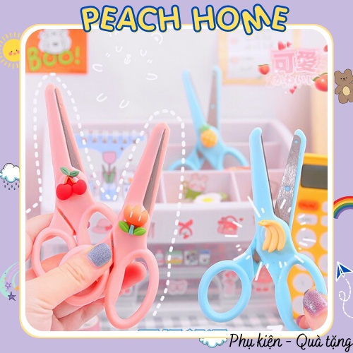 Kéo cắt giấy thủ công mini gắn charm cute kéo rọc giấy nhỏ xinh tiện lợi cho học sinh