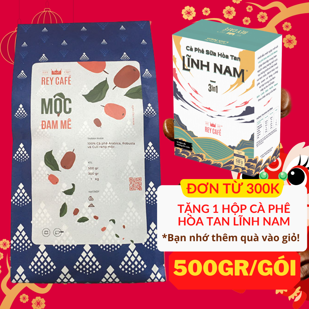 500gr Cà phê rang Mộc Đam Mê (Phối Arabica & Robusta & Culi) - Pha Phin/Máy - Coffee blend Nguyên chất - Rey Cafe