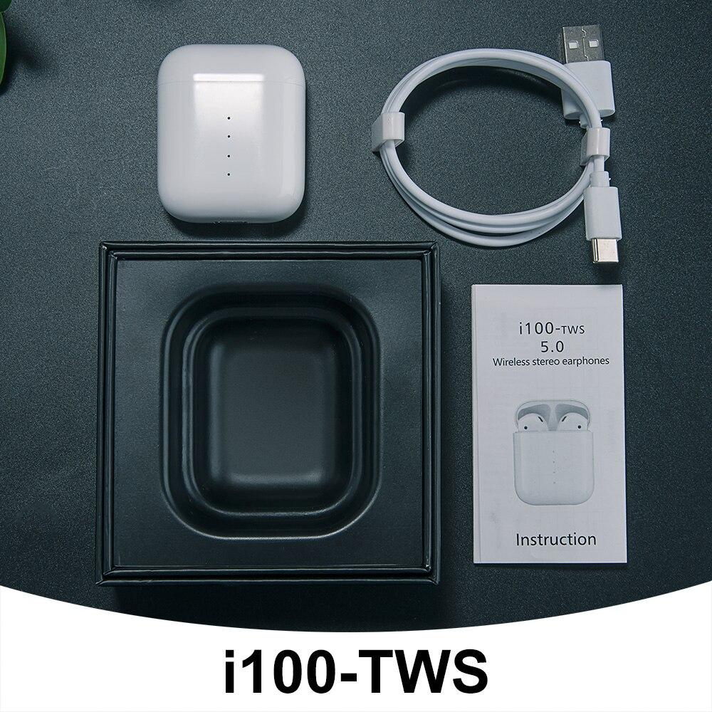 Bộ tai nghe không dây i100 tự động Bluetooth 5.0 màu trắng CAO CẤP + Tặng kèm hộp đựng tai nghe cực kute + Bảo hành 1 đổi 1 6 tháng tại Phụ kiện Khánh Linh