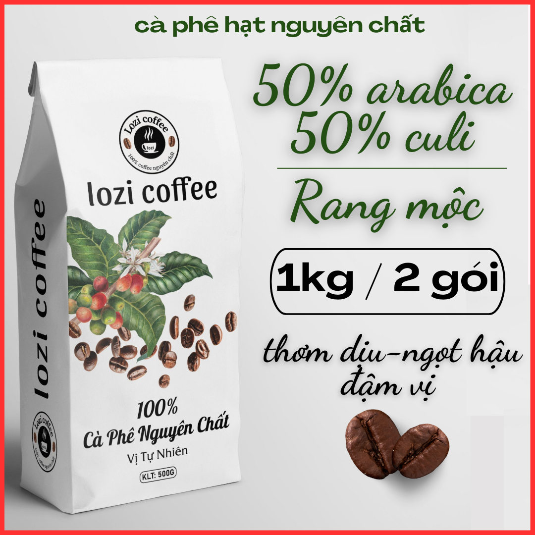 Cà phê hạt rang mộc nguyên chất 100%