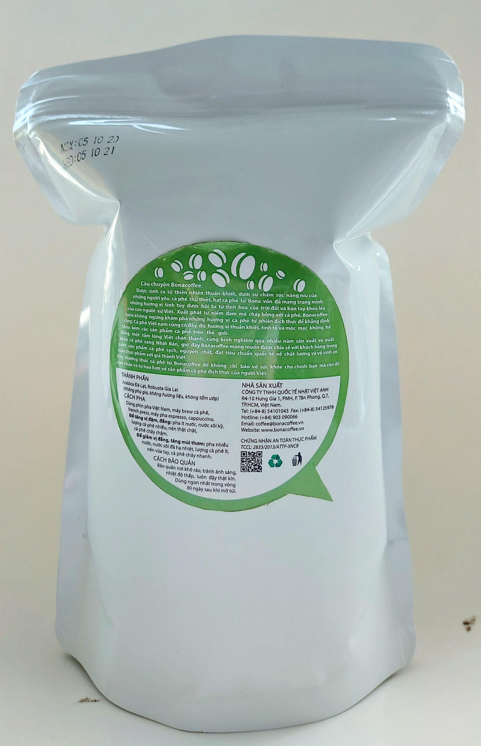 [HCM]Cà Phê Rang Xay Nguyên Chất Bona Coffee – Red Blend 500gr