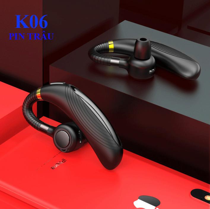 Tai phone Bluetooth K06 PIN TRÂU - CÓ NÚT ĐIỀU CHỈNH ÂM LƯỢNG