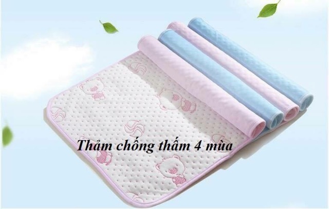Tấm lót chống thấm 4 lớp cho bé. Thảm lót giường xe đẩy chiếu ngồi chơi cho trẻ sơ sinh