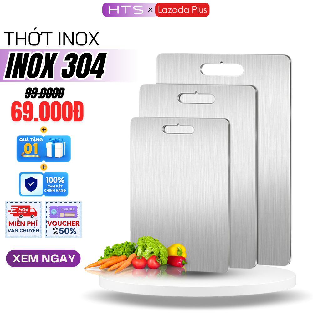 Thớt Inox 304 Nguyên Khối, Hàng Cao Cấp Kháng Khuẩn, Chống Ẩm Mốc, Rỉ Sét, Không Xước Dăm, Rã Đông Thực Phẩm - Thớt Inox SUS 304 Loại Tốt,Bền Hơn Thớt Kính Cường Lực, Thớt Gỗ Nghiến