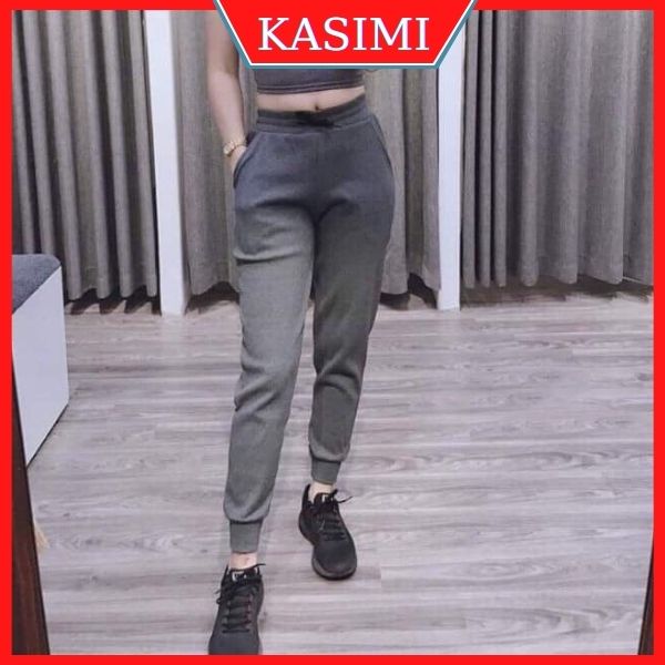 Quần jogger nữ len tăm bo gấu chất mềm mịn co giãn kasimi - q302