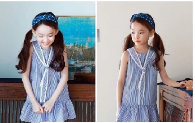 váy kẻ dáng đuôi cá cho bé gái 8-25kg