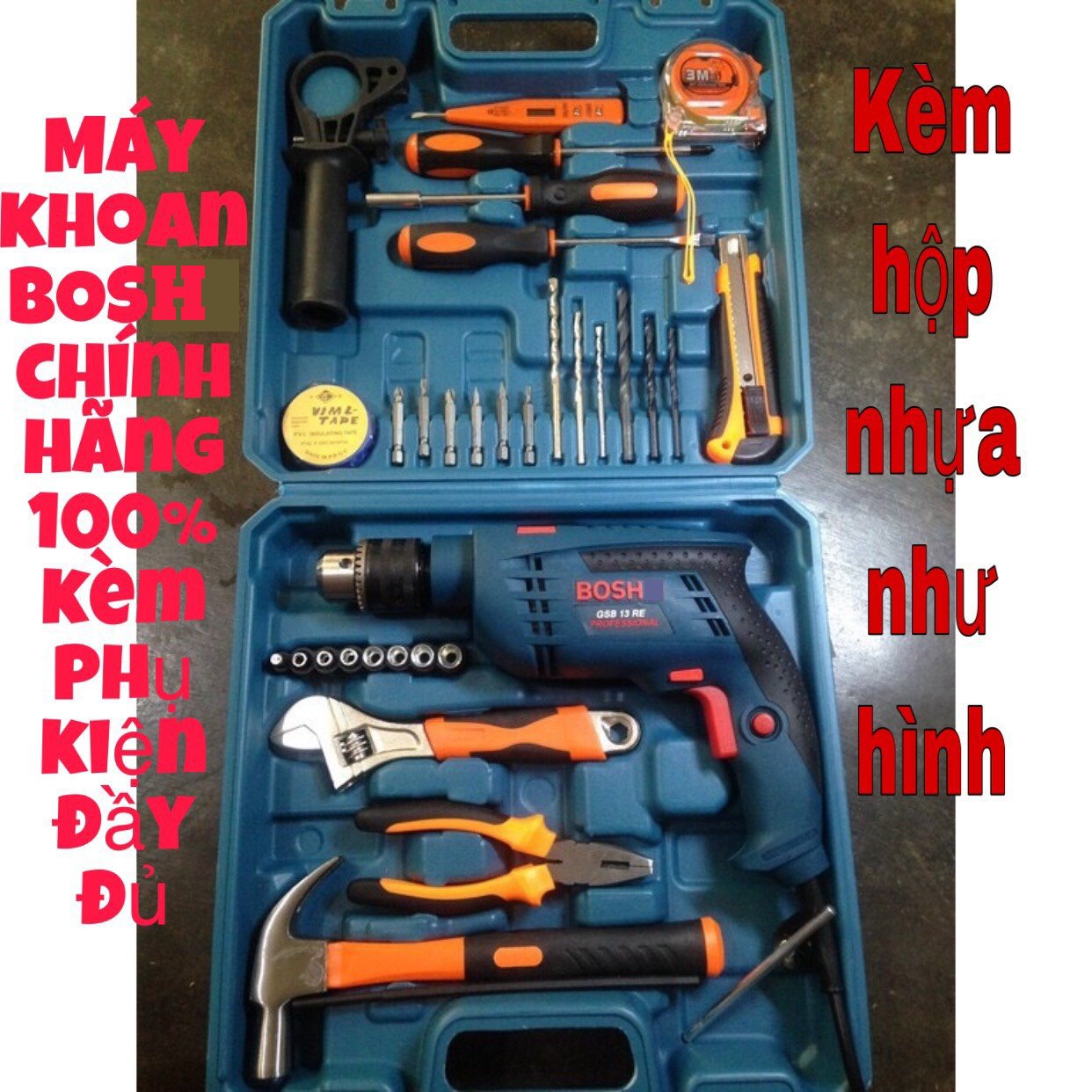 [HCM]Bộ máy khoan công xuất 1350w 13re động lực cầm tay SET 30 chi tiết phụ kiện đầy đủ dùng để khoan bê tôngkhoan tườngkhoan sắtkhoan gỗ nhựa vv.....