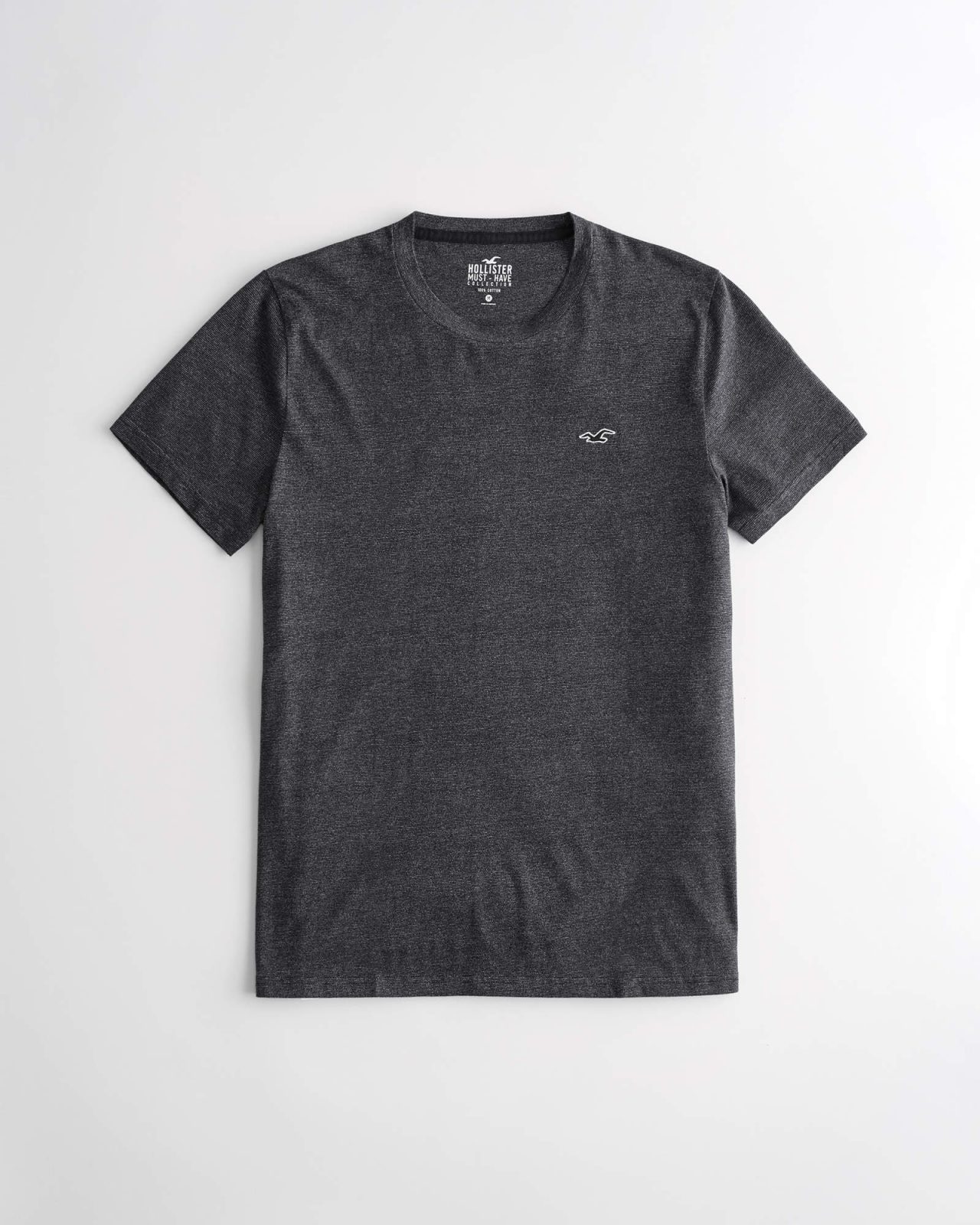 [HCM]Áo thun nam Hollister HOL-TC166 Crewneck T-Shirt Black Texture