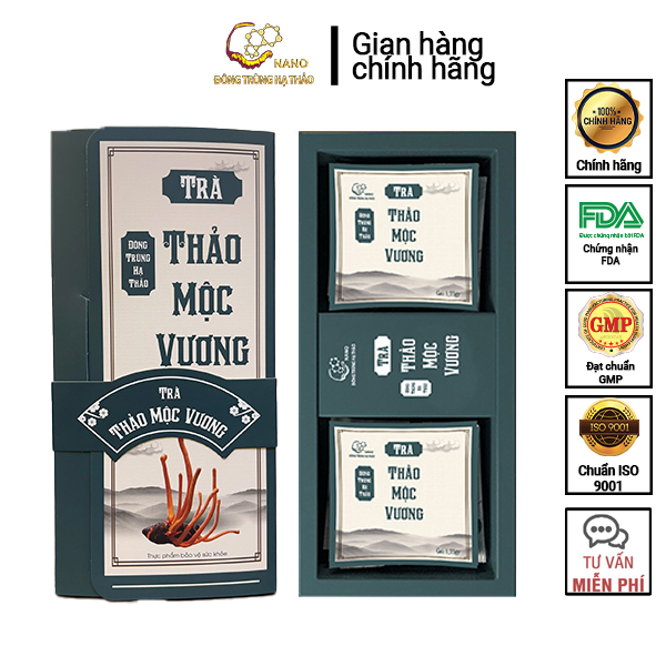 Trà Thảo Mộc Vương hỗ trợ thải độc mát gan Hộp 20 túi lọc Hỗ trợ cải thiện chức năng Gan giải độc mát gan