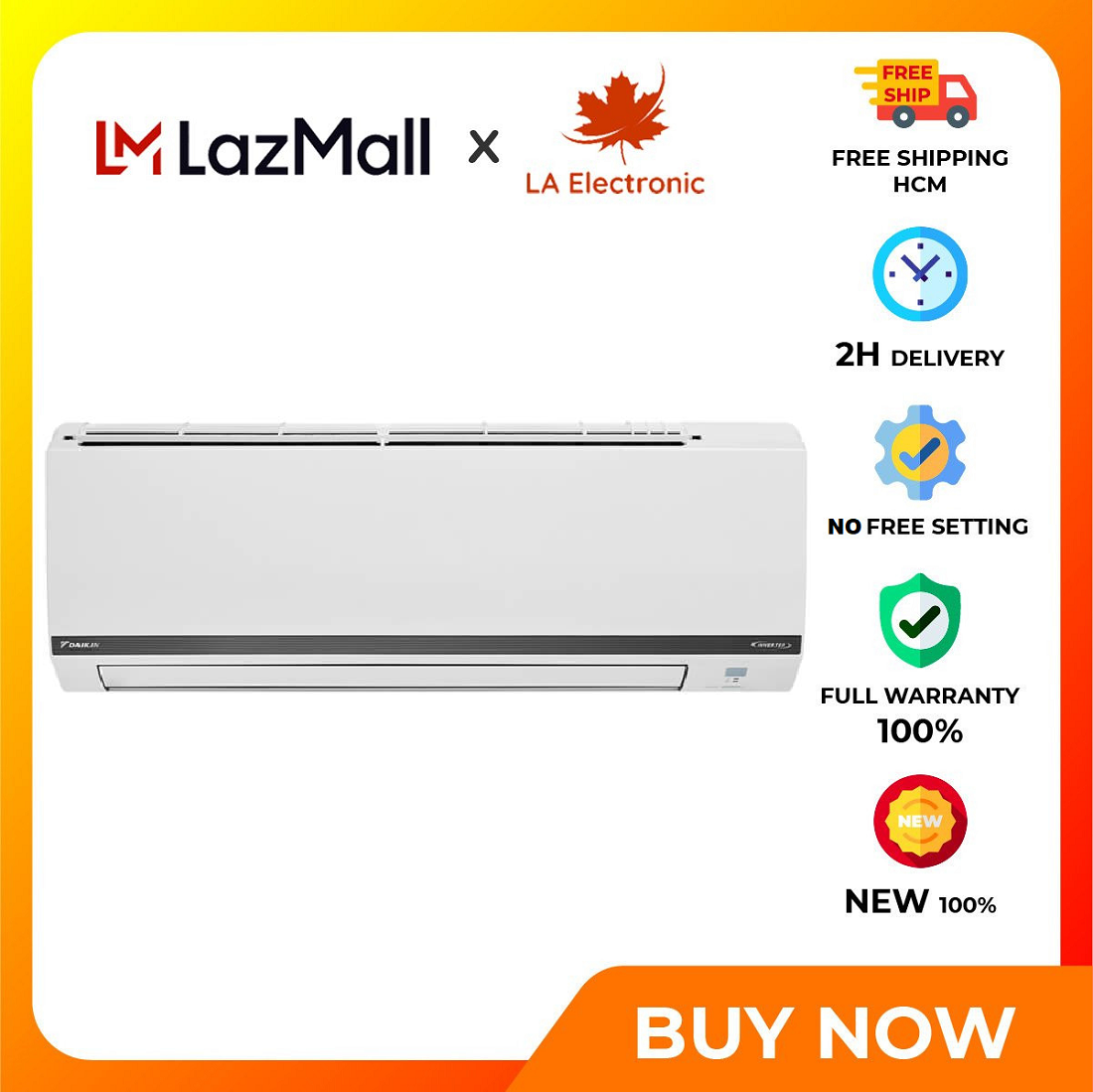Máy lạnh Daikin Inverter 2 HP FTKB50WAVMV - Miễn phí vận chuyển HCM - Chức năng chống ẩm mốc bảo vệ sức khỏe Chức năng hút ẩm Hẹn giờ bật tắt máy Luồng gió thoải mái Coanda Tự khởi động lại khi có điện