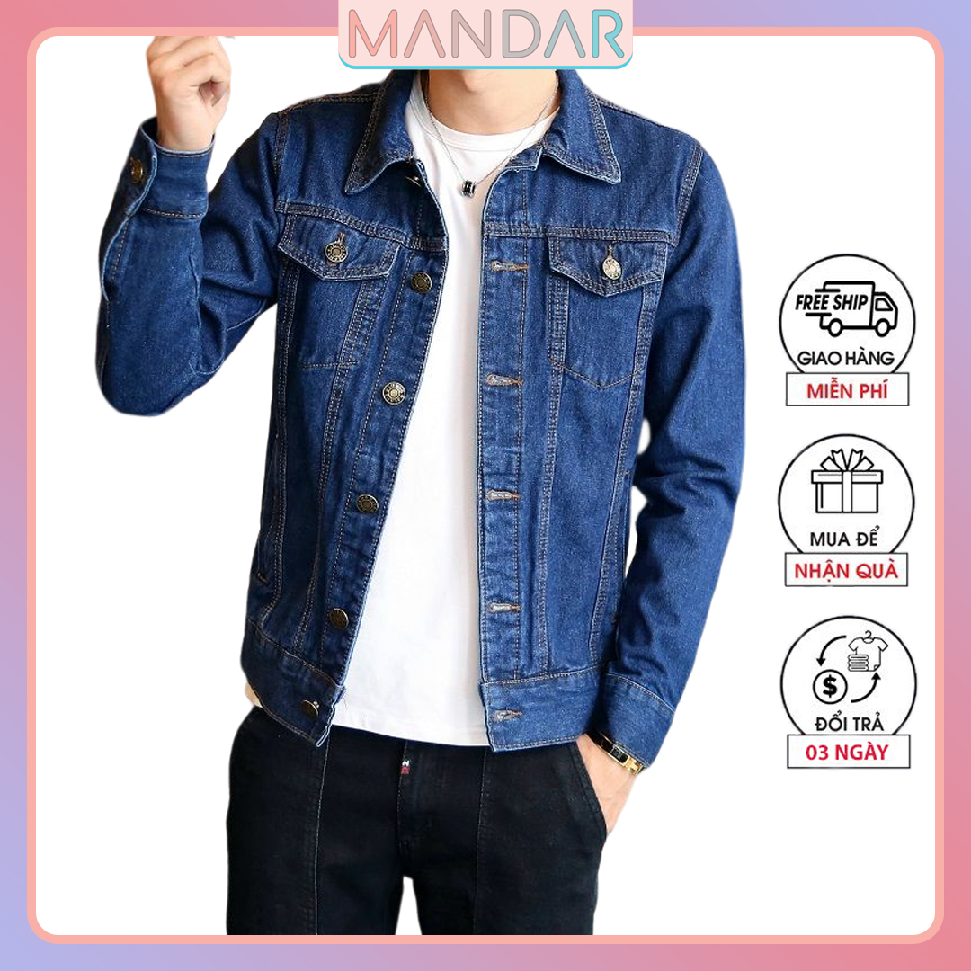 Áo khoác jean Nam cao cấp form rộng hàn quốc đầy cá tính chuẩn Men - Mandar