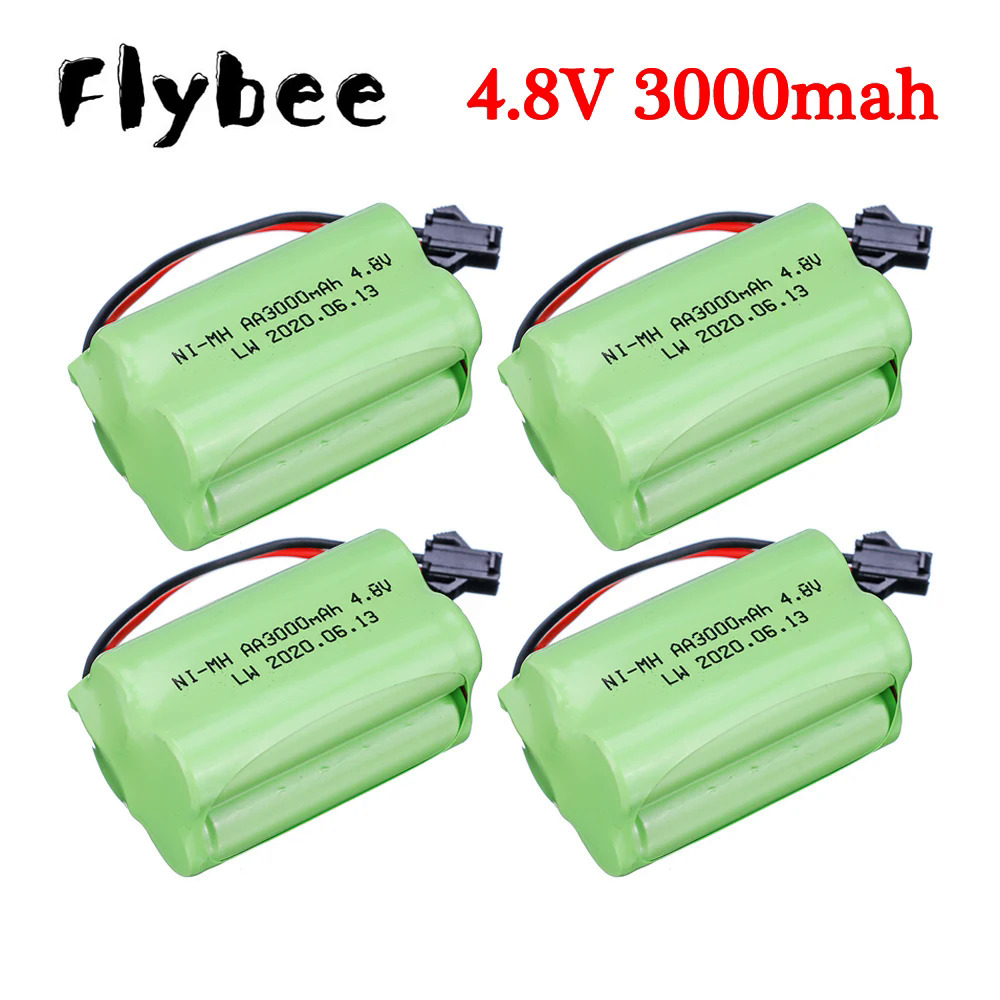(T Mô hình) 4.8V 3000mAh NiMH Pin cho RC Đồ chơi xe ô tô xe tăng Robot Thuyền Súng 4.8V có thể sạc lại pin 4 * AA pin gói 1 cái