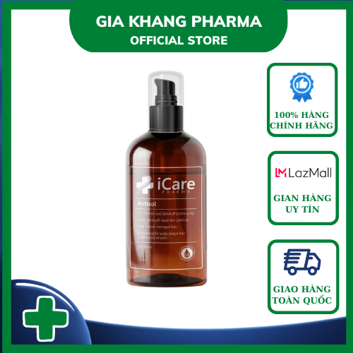 Dầu Gội Sạch Gàu Antisol | Thương Hiệu iCare Pharma | Làm Sạch Gàu Ngứa Da Đầu Không Gây Khô Tóc | Chiết Xuất Dược Liệu