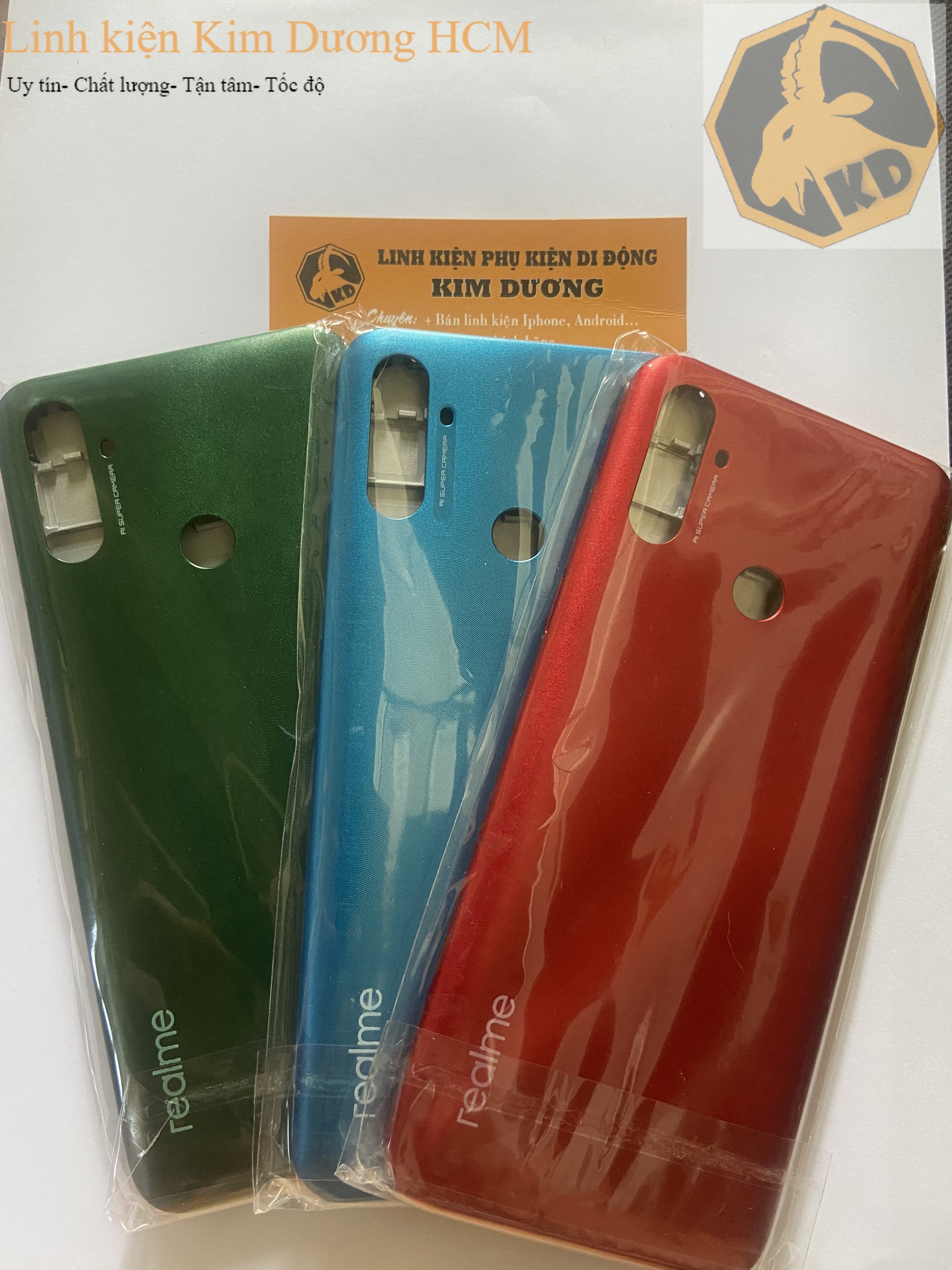 Bộ vỏ sườn Realme C3 (nắp lưng, khung sườn ,phím nguồn, phím âm lượng)