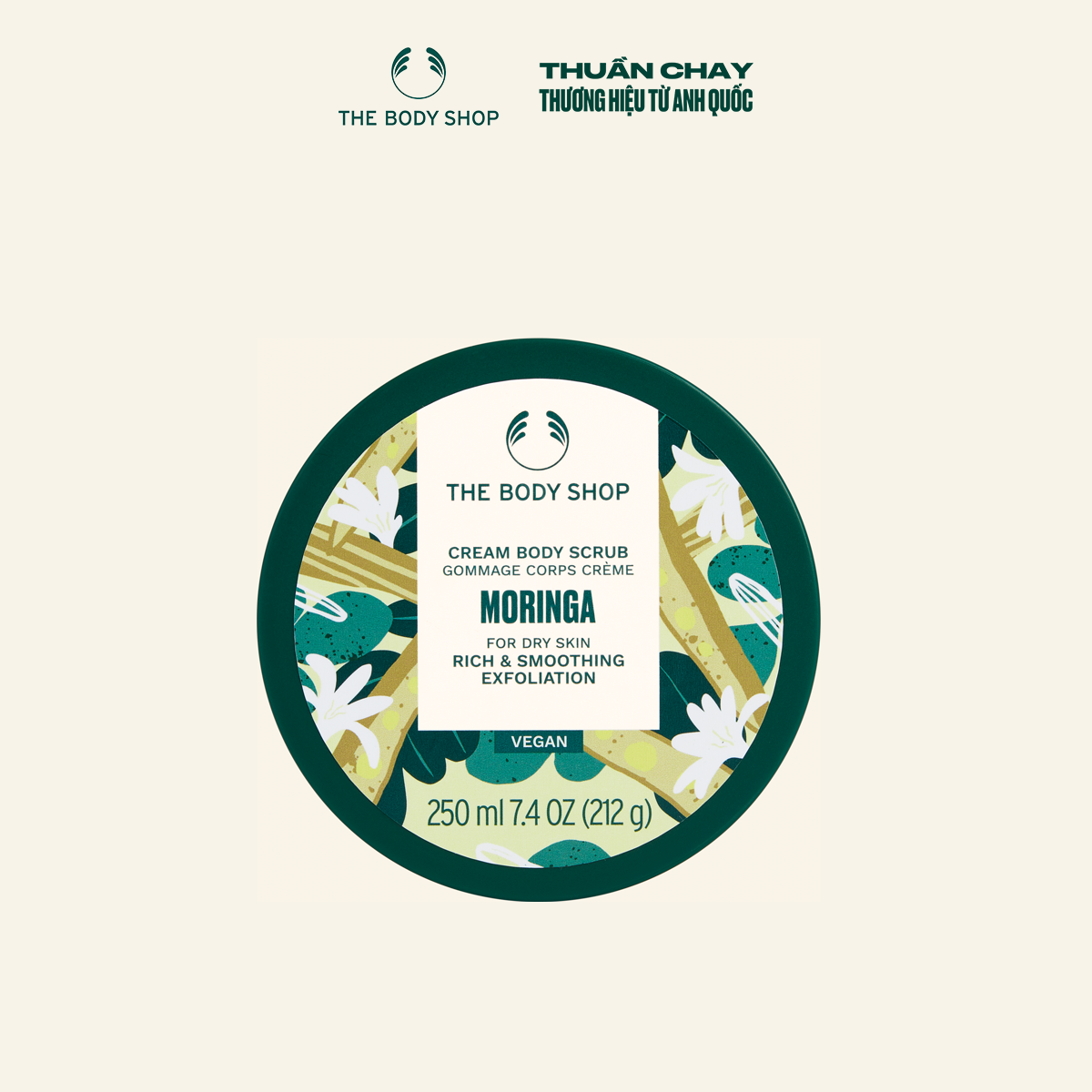 Tẩy Tế Bào Chết Hương Hoa Chùm Ngây Moringa Body Scrub 250ml THE BODY SHOP