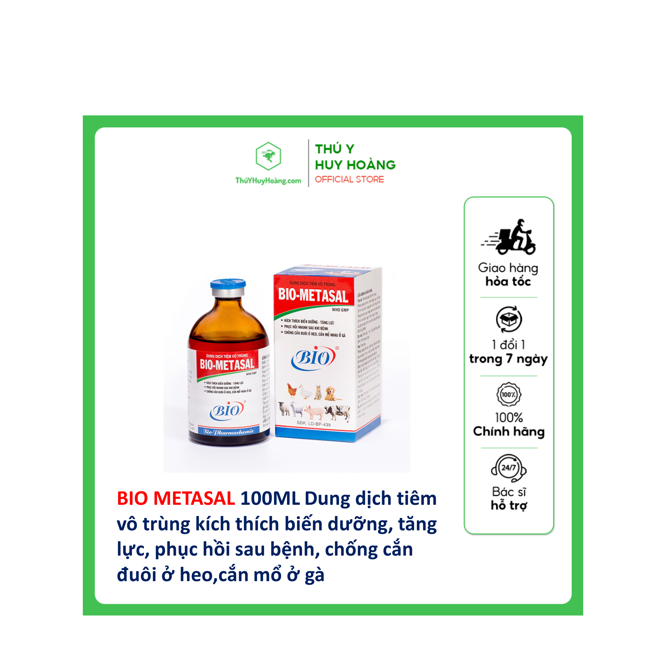 BIO METASAL 100ml chóng cắn mổ nhau trên gà vịt cắn đuôi trên heo giảm stress mau lớn