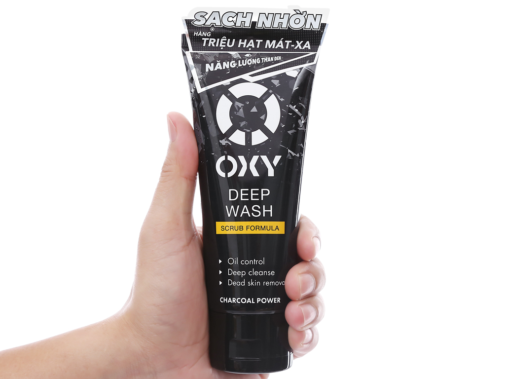 Kem rửa mặt OXY Deep Wash Scrub Formula có hạt làm sạch sâu đánh bay nhờn tút sáng da 100ml