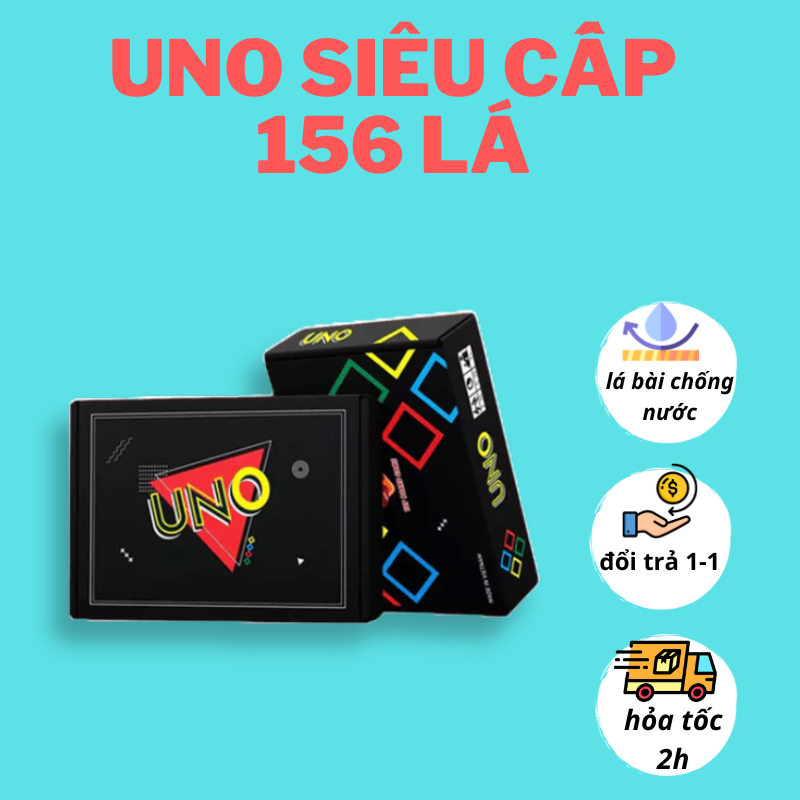 Bộ uno cao cấp đầy đủ 156 lá cơ bản + mở rộng - hộp đen