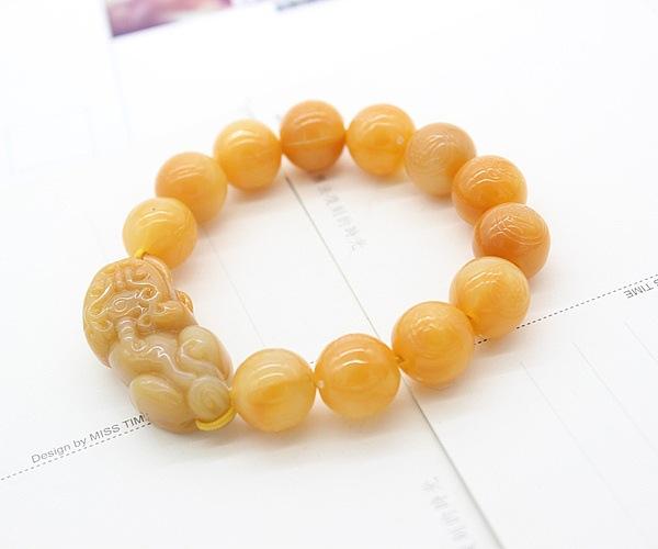 Vòng Tay Phong Thủy Giả Đá Ông Tỳ Hưu Vàng LD029