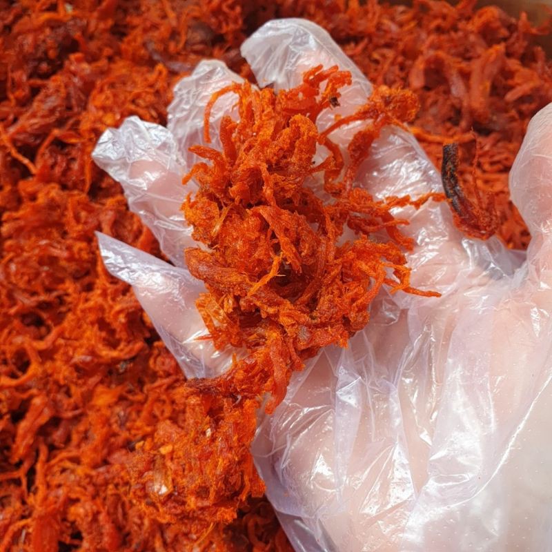Khô bò sợi vụn trộn bánh tráng 500g