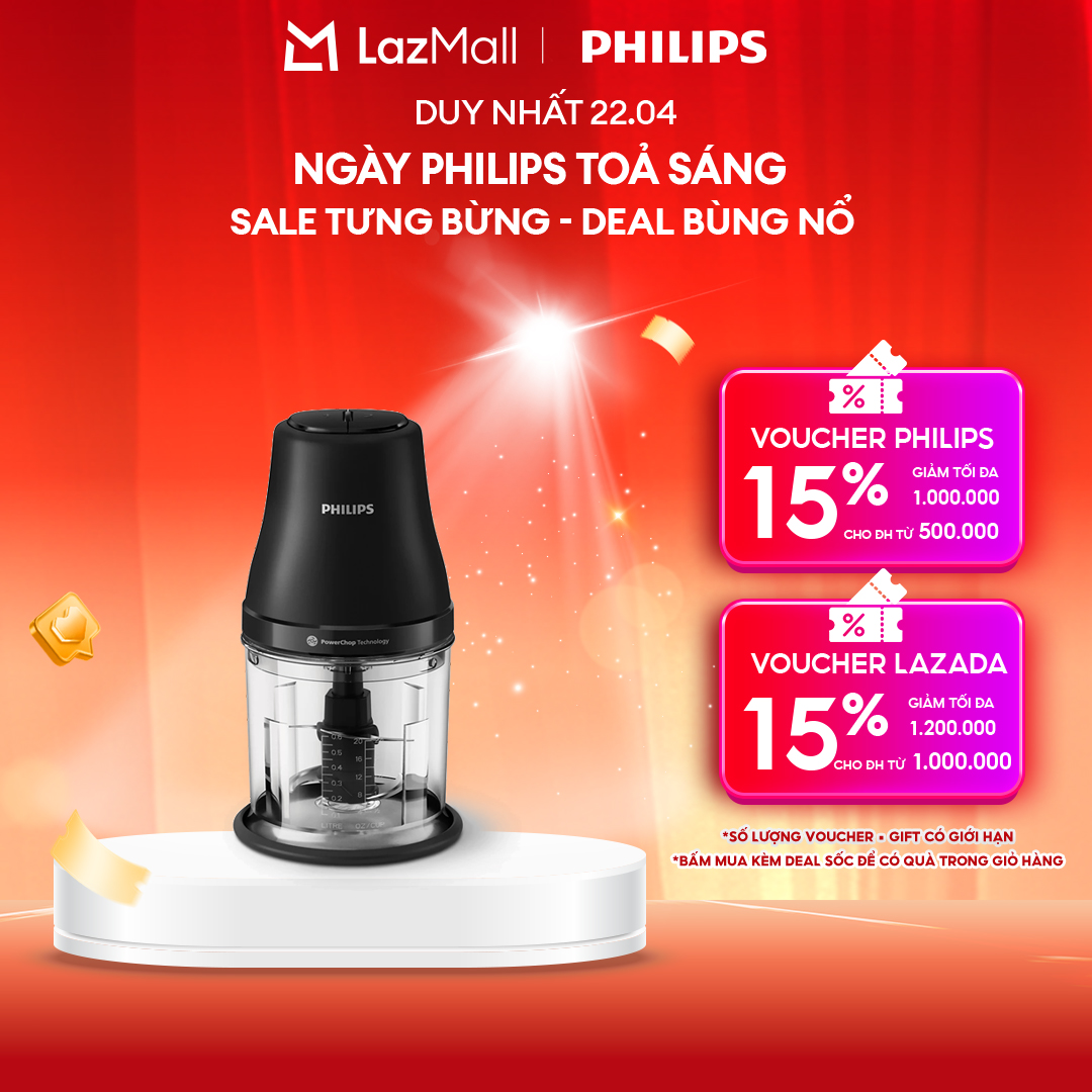 Máy Xay Thịt Philips HR1501/00 1 Lít|450W - Hàng Chính Hãng