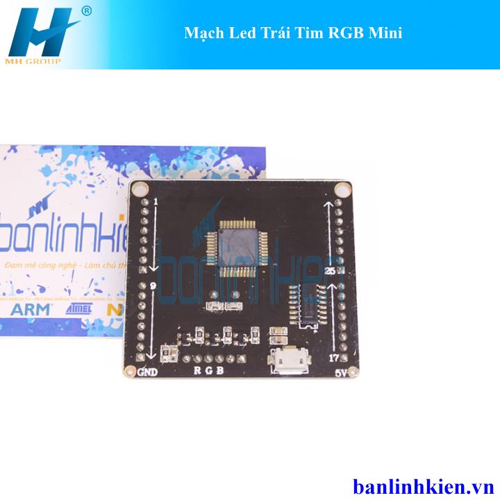 Mạch led trái tim rgb mini