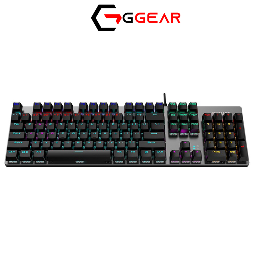 Bàn phím cơ GGear SPK8404 - Bàn phím gaming chuyên game có dây chống mỏi tay LED 20 chế độ SPK8404