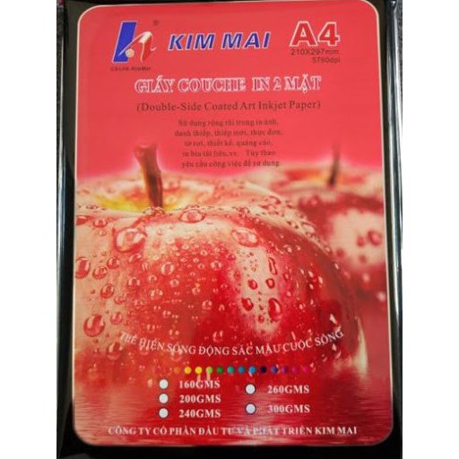 Giấy couche in ảnh 2 mặt bóng đl 220 gsm kim mai - giấy in ảnh