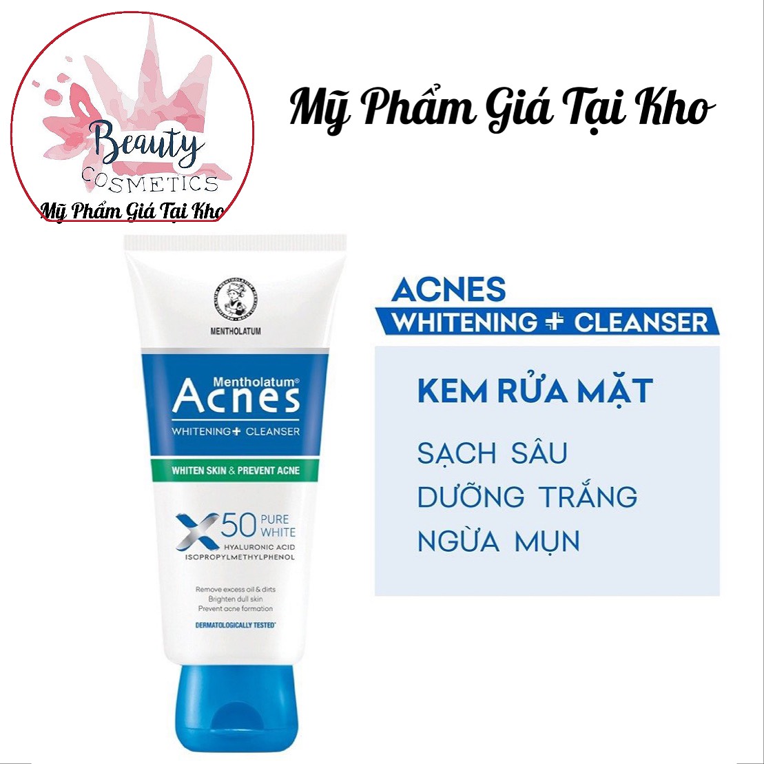 [HCM]Sữa rửa mặt dưỡng trắng da- ngừa khuẩn mụn Acnes Pure White