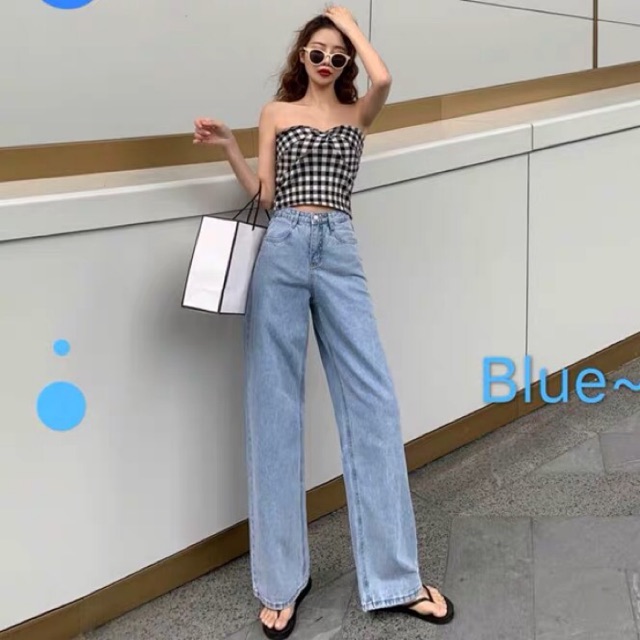 ( ẢNH THẬT) QUẦN BAGGY JEAN, QUẦN BAGGY BÒ CẠP CAO ỐNG RỘNG TRƠN DÁNG DÀI 3100 THỜI TRANG NỮ CỰC CHẤT, PHUOGNMART