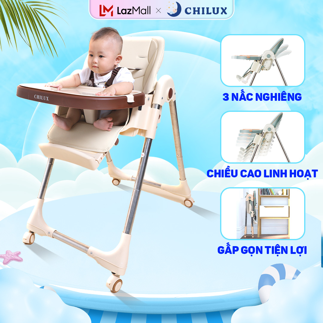  Ghế ăn dặm đa năng cho bé Chilux Grow S  đa nấc ngã nâng hạ độ cao dễ dàng bảo hành 2 năm 