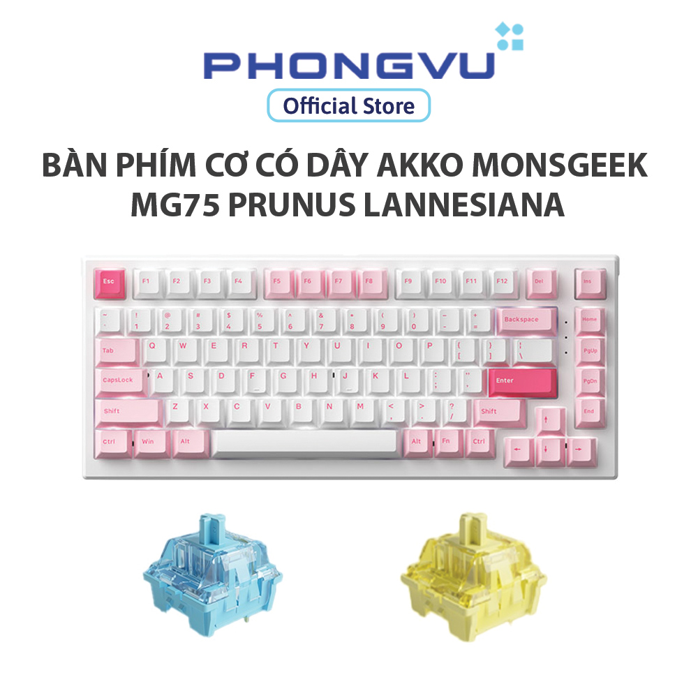 Bàn phím cơ có dây AKKO MonsGeek MG75 Prunus Lannesiana - Bảo hành 12 tháng