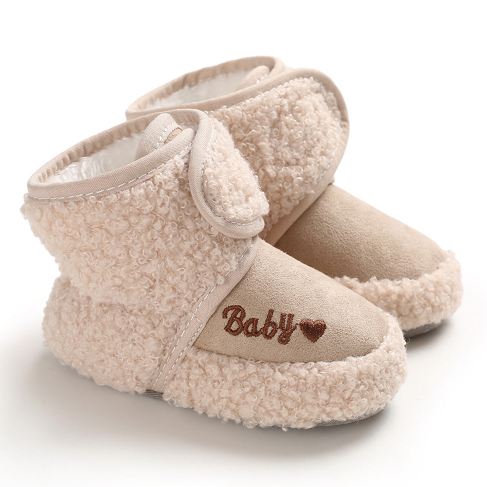 tootplay 1 Pair Toddler Shoes Newborn Baby Soft Sole Polar Fleece Warm Snow Boot Prewalker For 0-1 Year Old Baby【Ready Stock】