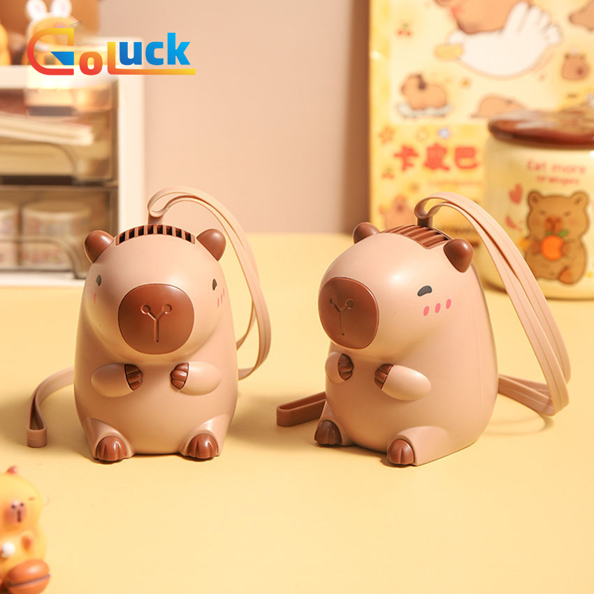 USB sạc phim hoạt hình mini fan hâm mộ nhỏ phù hợp với phòng ngủ ký túc xá cho trẻ em học sinh hoạt động động cổ cổ không có lá fan hâm mộ