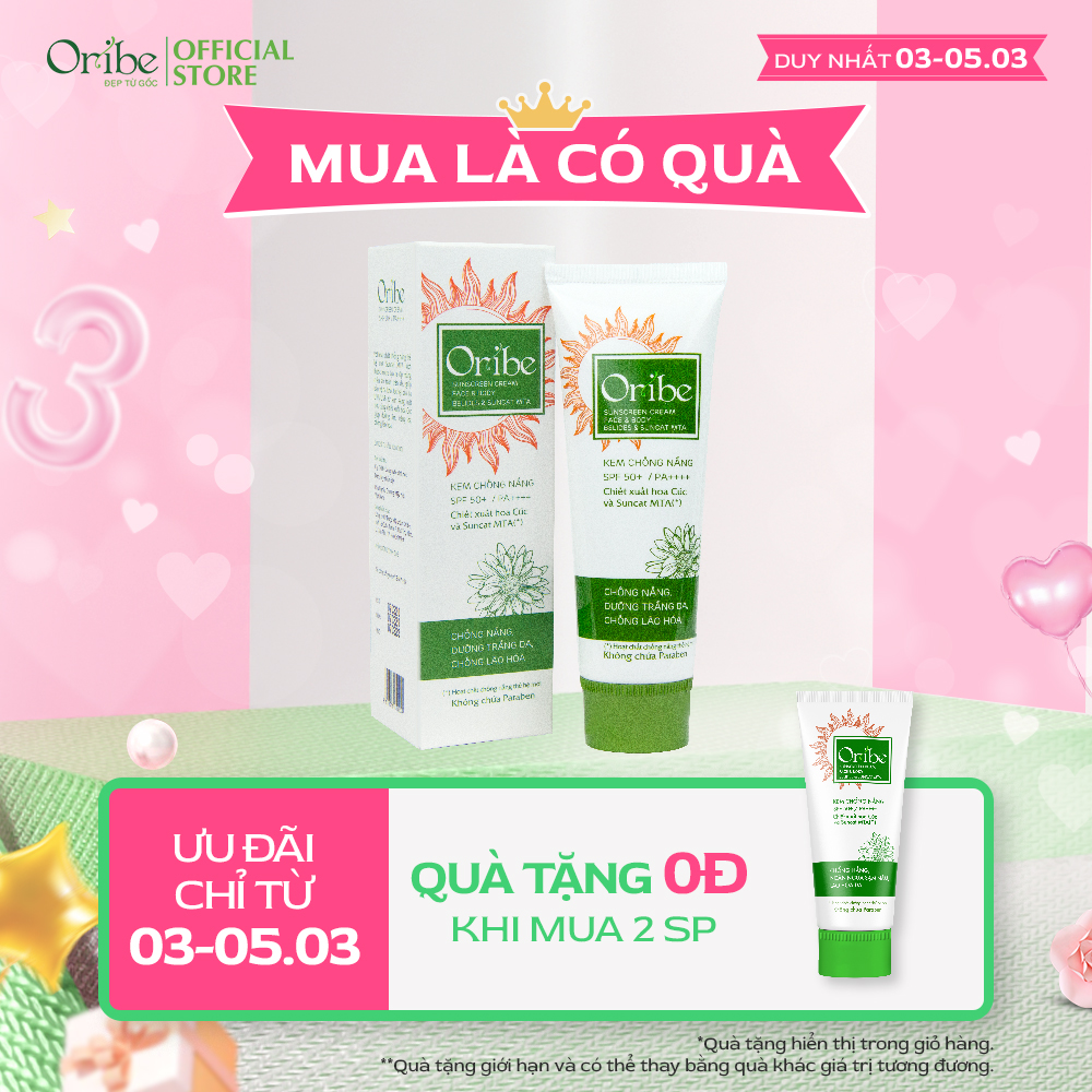 Combo 2 Kem Chống Nắng Cho Da Nhạy Cảm Dưỡng Ẩm Sáng Da Bảo Vệ Da Tuyệt Đối Trước Tia UVA UVB Oribe Suncreen Cream SPF50+ PA++++