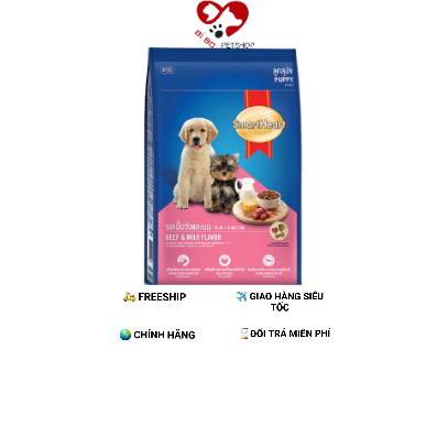 Thức ăn cho chó con smartheart puppy vị bò & sữa
