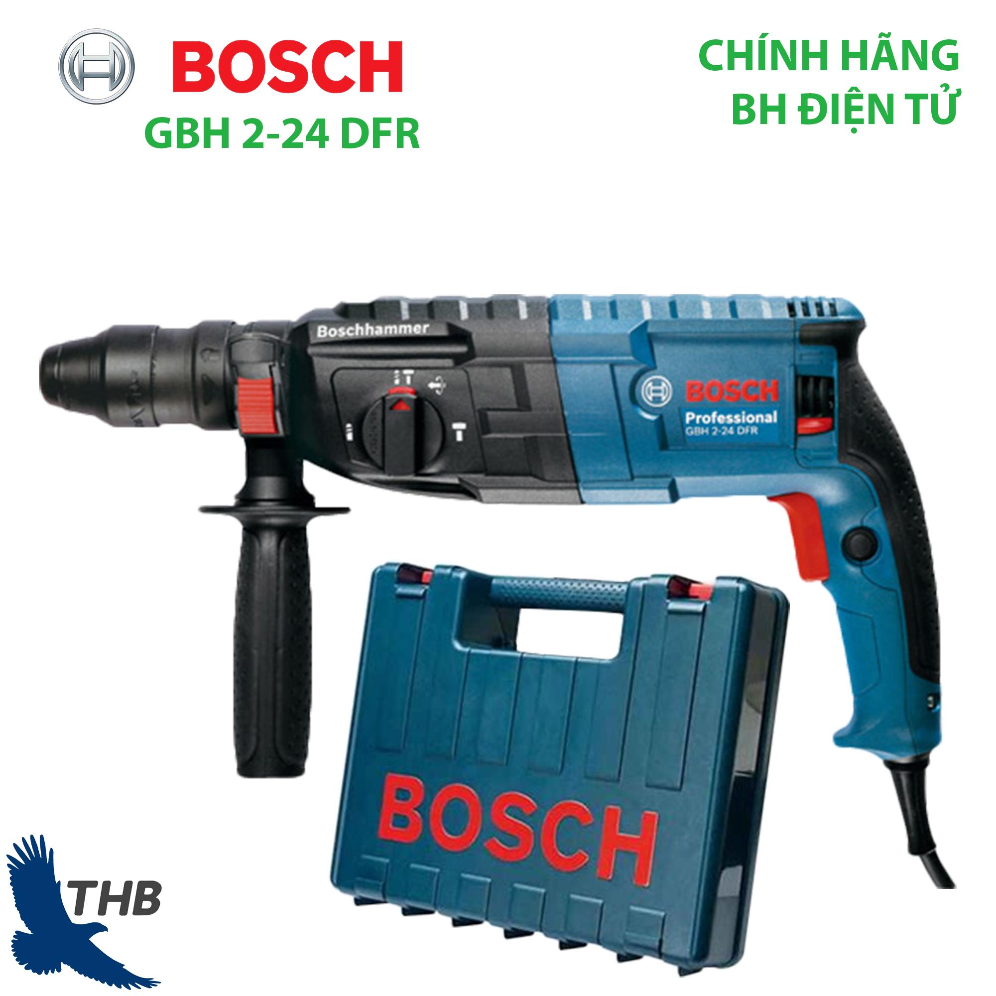 Máy khoan búa Máy khoan bê tông Bosch GBH 2-24 DFR Thay đầu cặp dễ dàng để khoan gỗ và sắt Công suất 790W Bảo hành 12 tháng