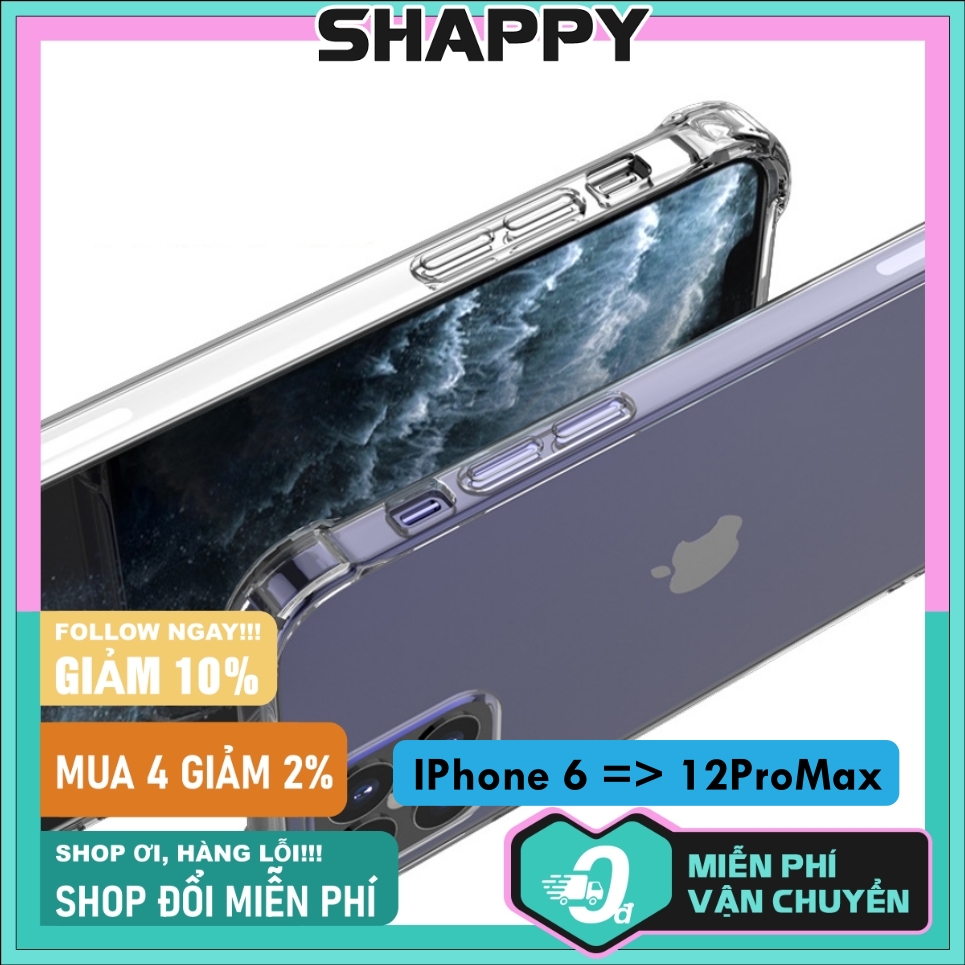 Ốp iphone silicon chống sốc dẻo loại dày 1.5mm trong suốt cho các dòng iphone