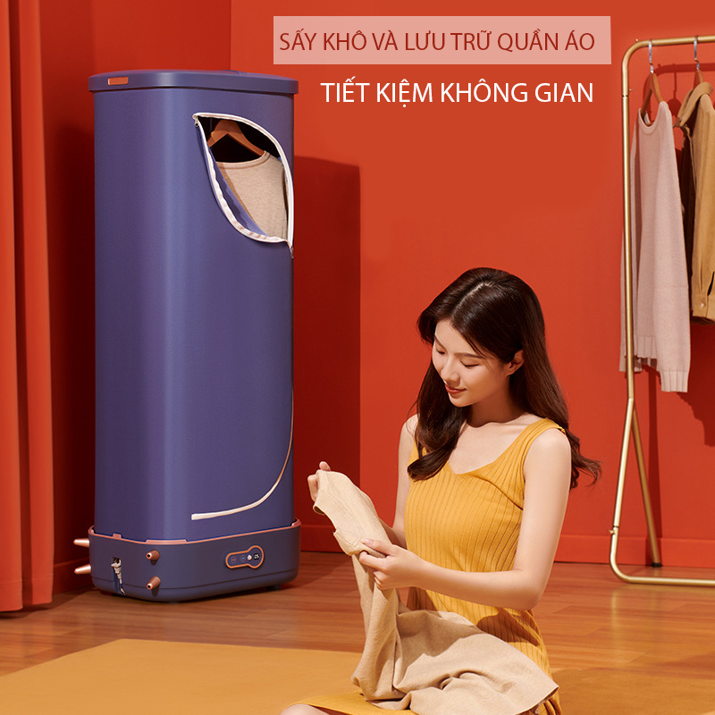 Tủ sấy quần áo Chigo gấp gọn thông minh, tủ sấy tia UV làm khô 3 chiều công nghệ mới