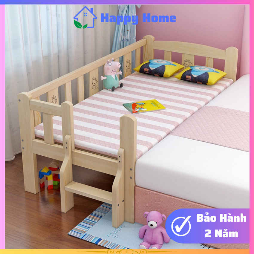 Giường ghép cho bé, Giường gỗ cho bé, Giường trẻ em 3 kích thước 150 x 70 x 40cm ( Dài x Rộng x Cao ) giường an toàn cho bé ghép cạnh giường bố mẹ, giường gỗ thông - HAPPY HOME