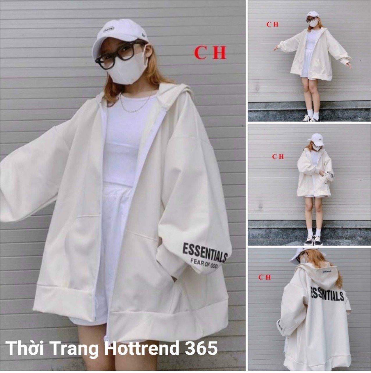 Áo Khoác Hoodie Es.senForm Rộng chất nỉ bông dày áo hoodie nam nữ