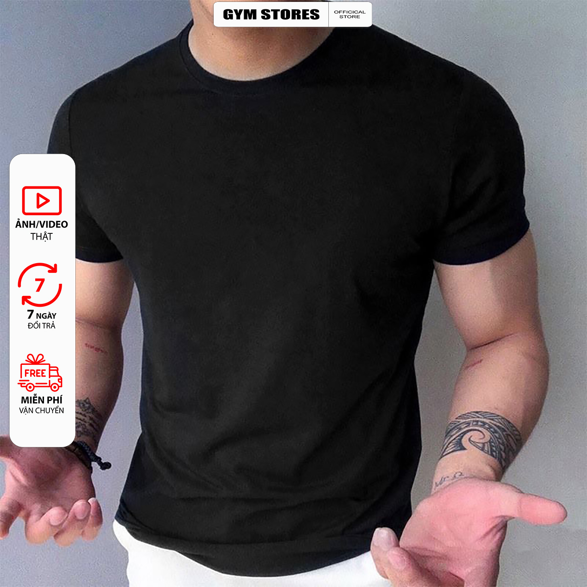 Áo thun nam cổ tròn trơn from ôm body chuẩn Men giá sĩ size M đến 3xl ACT002