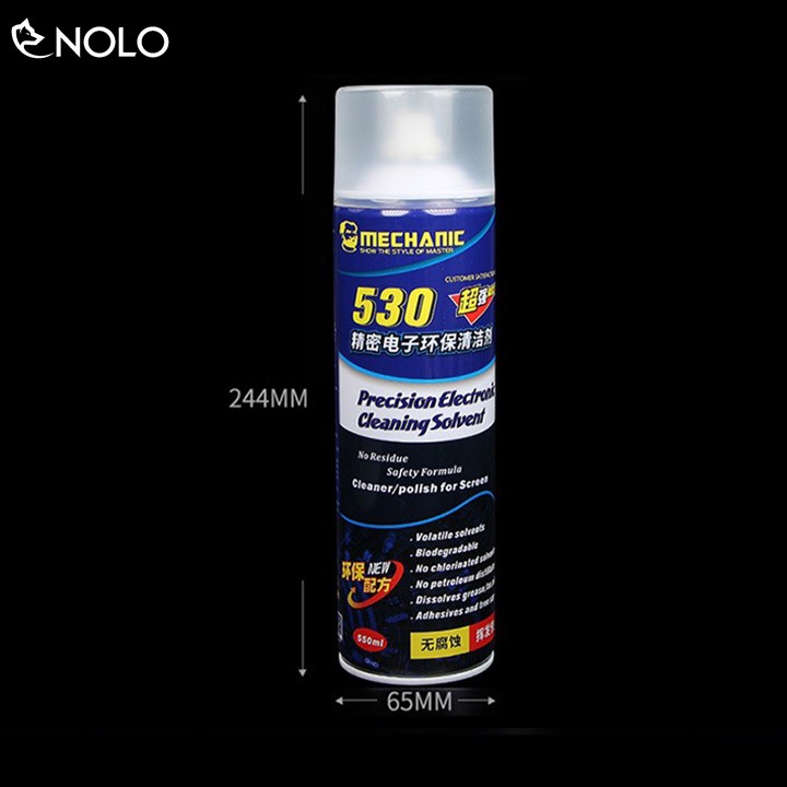 Chai xịt tẩy keo 530 Mecharnic xanh mùi dễ chịu