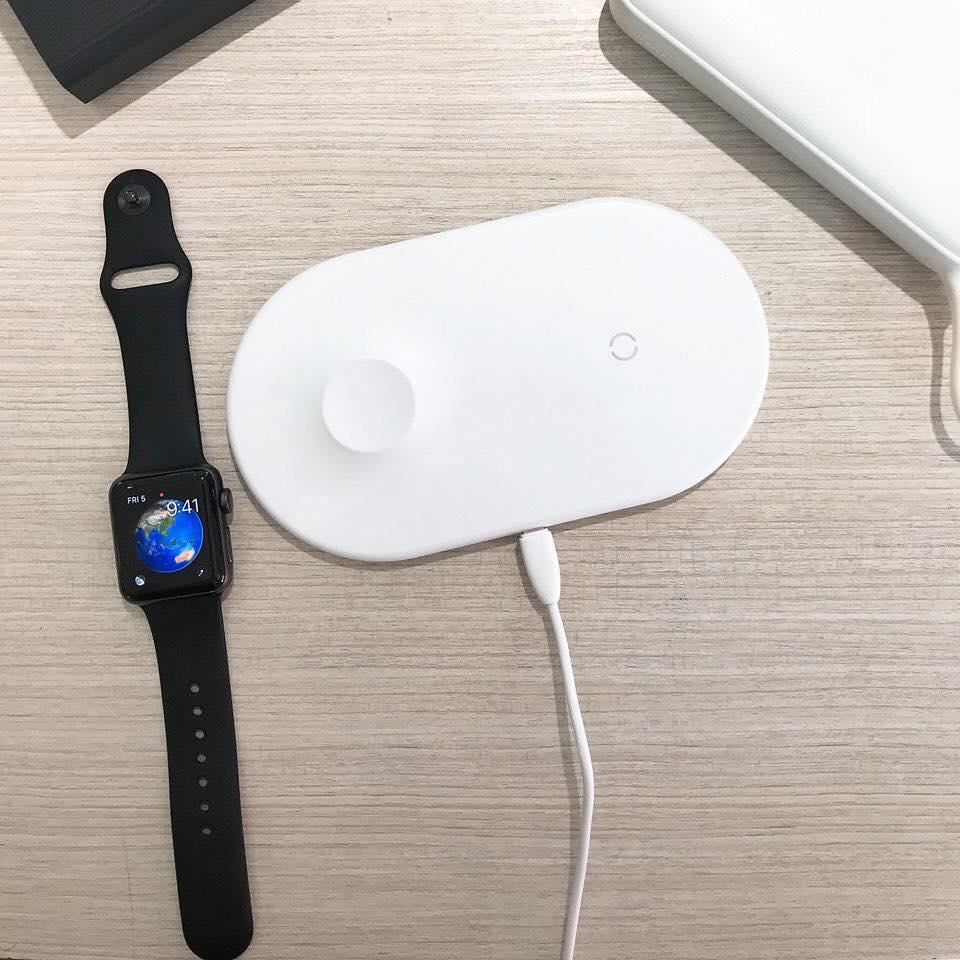 Đế sạc nhanh không dây 2 trong 1 Baseus Dual Smart Wireless Charging Pillow dùng cho Smartphone và Apple Watch