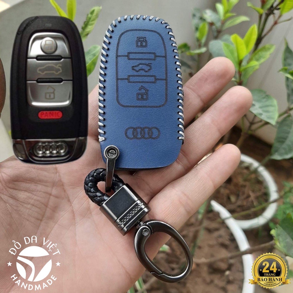 Bao da chìa khoá audi a3, a4, a5, a6, a8, a4l, a6l, q5, q7 da bò nhập khẩu bảo hành 2 năm