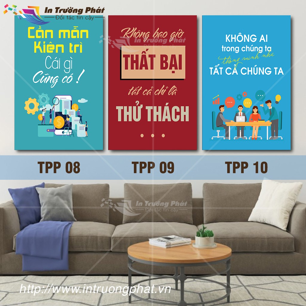 Bộ tranh canvas treo tường tạo động lực, tranh canvas slogan hay trang trí văn phòng SIZE 30X40CM
