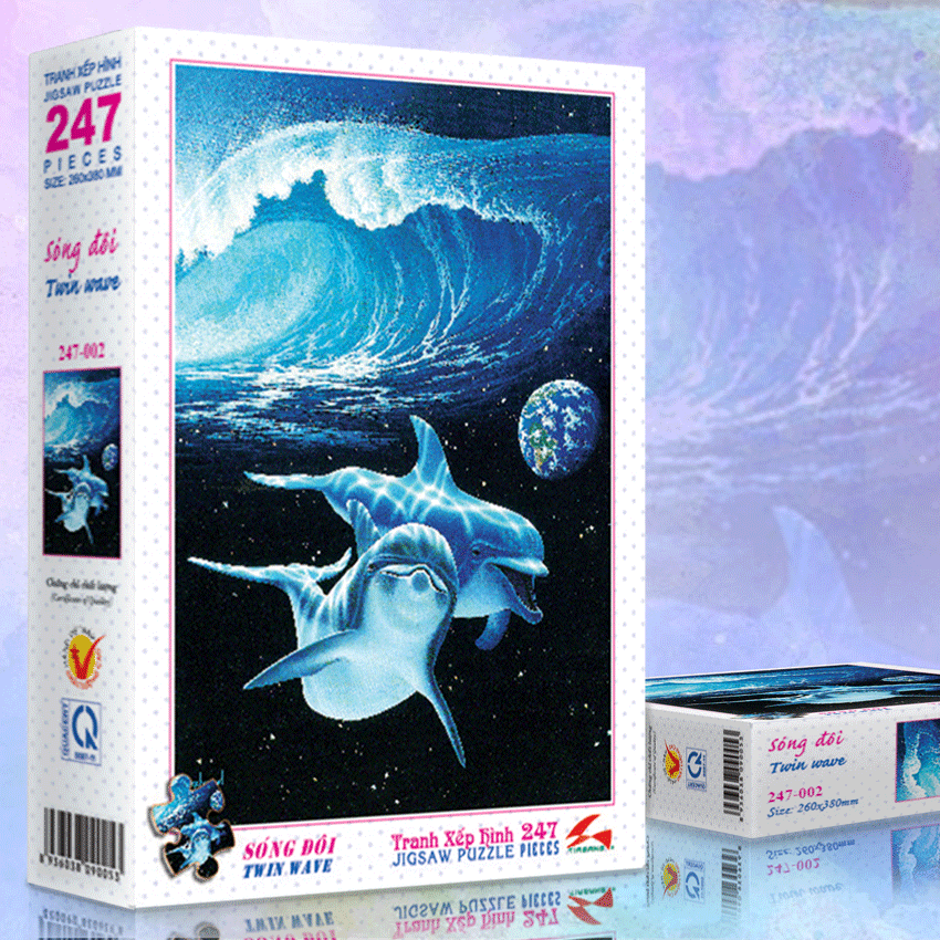 Tranh xếp hình 247 mảnh tia sáng - cá heo