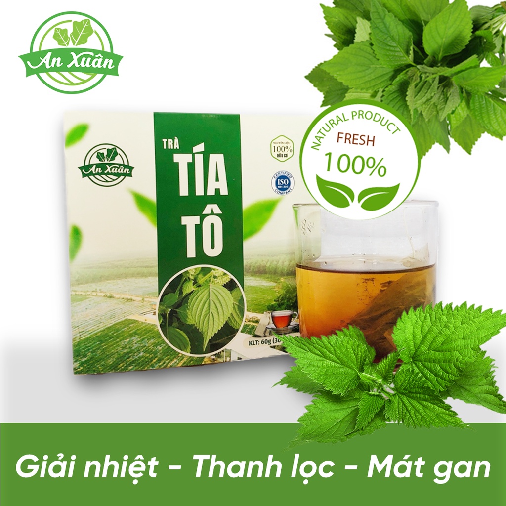 Trà túi lọc tía tô An Xuân hộp 40grn -nHỗ trợ làm đẹp da, chống lão hóa da