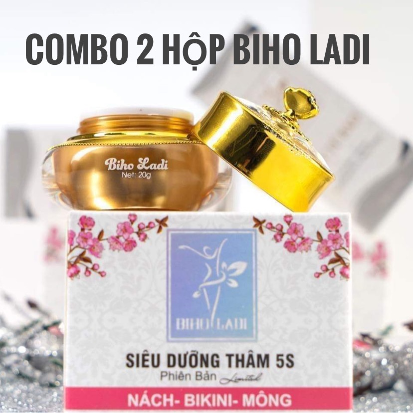 Combo 2 hộp kem siêu dưỡng thâm 5s biho ladi đánh bay thâm nách, mông, bẹn, ti, cùi chỏ, đầu gối