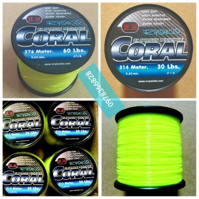 CƯỚC CÂU CÁ RYOKO CORAL THÁI LAN. Kích thước chính xác của sản phẩm này là: Dạ quang,0.45mm